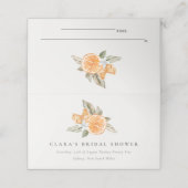 Carte De Placement Minimal Orange Botanique Fête de Mariage Aquarelle (Extérieur déplié)