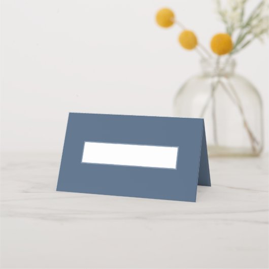 Carte De Placement Minimal Wedding slate blue modern blank place card (Devant)