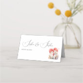 Carte De Placement Minimalisme avec un Mariage de chats (Dos)