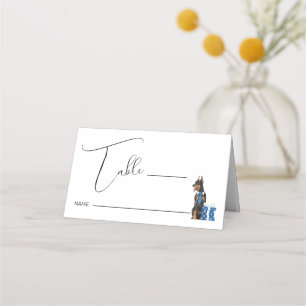 Carte De Placement Minimalisme avec une illustration de chien