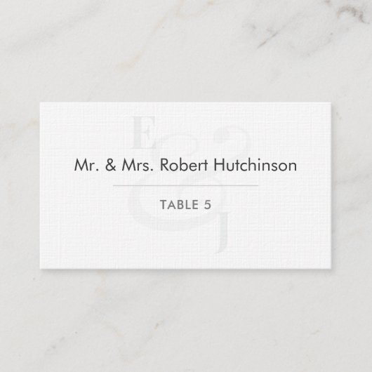 Carte De Placement Minimalist Ampersand Wedding | Flat Table Seating (Devant)