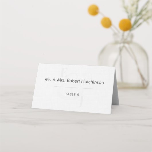 Carte De Placement Minimalist Ampersand Wedding | Folded Seating Tent (Devant)