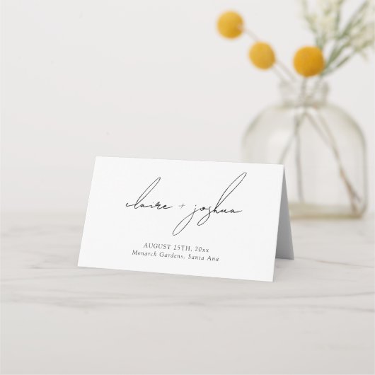 Carte De Placement Minimalist Modern & Whimsical Script (Dos)