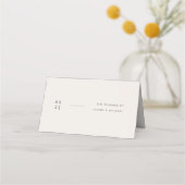 Carte De Placement Minimalist Monogram Ivory Editorial Wedding (Dos)