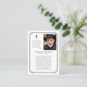 Carte De Placement Minimalist Photo Orthodox Funeral Prayer Card      (Debout devant)