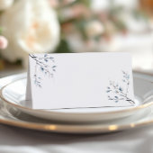Carte De Placement Minimalist Winter Blue Botanical