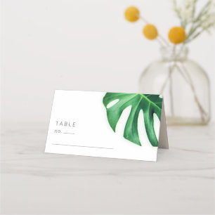 Carte De Placement Minimaliste de feuille de palme tropicale