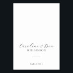 Carte de placement minimaliste moderne noir et bla<br><div class="desc">Guidez vos invités facilement à leur place avec ces cartes de placement de mariage personnalisables. Dotées d'une typographie élégante et d'un design minimaliste, ces cartes affichent les noms des mariés et l'affectation de table de manière claire et stylée. Parfaites pour les cartes d'accompagnement ou les réglages de table, elles ajoutent...</div>