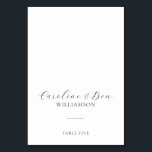 Carte de placement minimaliste moderne noir et bla<br><div class="desc">Guidez vos invités facilement à leur place avec ces cartes de placement de mariage personnalisables. Dotées d'une typographie élégante et d'un design minimaliste, ces cartes affichent les noms des mariés et l'affectation de table de manière claire et stylée. Parfaites pour les cartes d'accompagnement ou les réglages de table, elles ajoutent...</div>