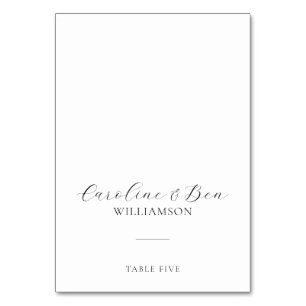 Carte de placement minimaliste moderne noir et bla