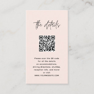 Carte De Placement Minimaliste moderne rose et noir Mariage de code Q