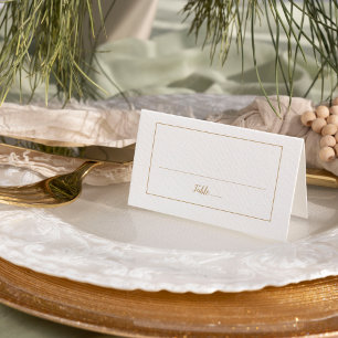 Carte De Placement Minimaliste simple Mariage de trame or