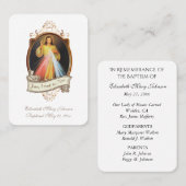 Carte De Placement Miséricorde divine Baptême Prière du Souvenir (Devant / Derrière)