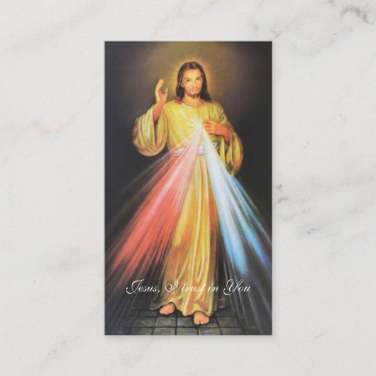 Carte De Placement Miséricorde divine de Jésus Chaplet Catholique Rel (Devant)