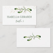 Carte De Placement Mistletoe Gold Foliage Confetti Mariage (Devant / Derrière)
