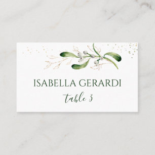 Carte De Placement Mistletoe Gold Foliage Confetti Mariage