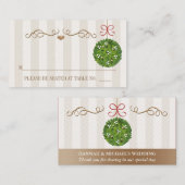 Carte De Placement MISTLETOE KISSING BALL Place Card (Devant / Derrière)
