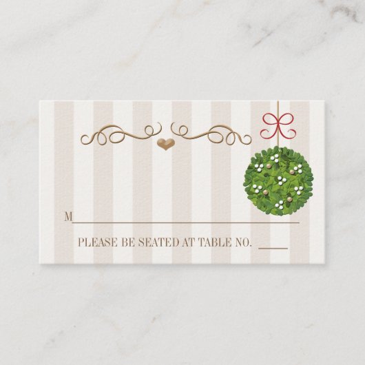 Carte De Placement MISTLETOE KISSING BALL Place Card (Devant)