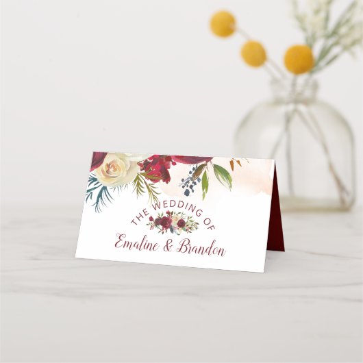 Carte De Placement Mistletoe Manor Chic Siège Mariage Numéro de table (Dos)