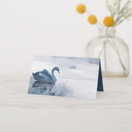 Carte De Placement Misty Reflections | Réception Dusty Blue Swan Lake (Devant)