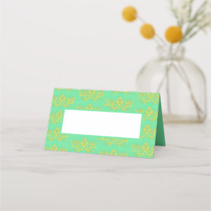 Carte De Placement Modèle damassé or sur vert