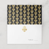 Carte De Placement Modèle Golden Fleur de Lis Damask (Extérieur déplié)