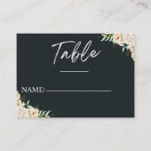 Carte De Placement Modern Black Floral Calligraphy Wedding Place Card (Devant)