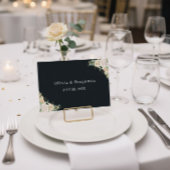 Carte De Placement Modern Black Floral Calligraphy Wedding Place Card