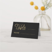 Carte De Placement Modern Black & Gold Wedding table number (Devant)
