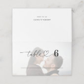 Carte De Placement Modern Faded Photo Heart Script Mariage invité (Extérieur déplié)