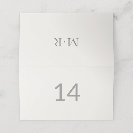 Carte De Placement Modern Minimal Intimate Wedding Table Number (Extérieur déplié)