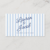 Carte De Placement Modern Minimal Minimalist Blue Stripes Wedding (Dos)