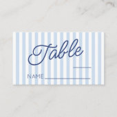 Carte De Placement Modern Minimal Minimalist Blue Stripes Wedding (Devant)