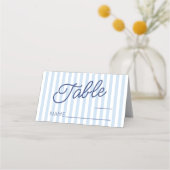 Carte De Placement Modern Minimal Minimalist Blue Stripes Wedding (Devant)