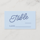 Carte De Placement Modern Minimal Minimalist Blue Wedding (Devant)