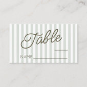 Carte De Placement Modern Minimal Minimalist Green Stripes Wedding (Devant)