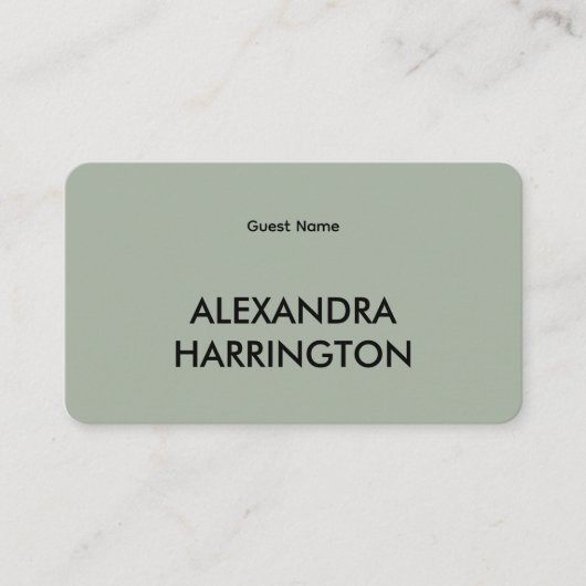 Carte De Placement Modern Minimalist Wedding | Sage Green (Devant)