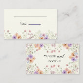 Carte De Placement Modern wildflowers spring wedding (Devant / Derrière)