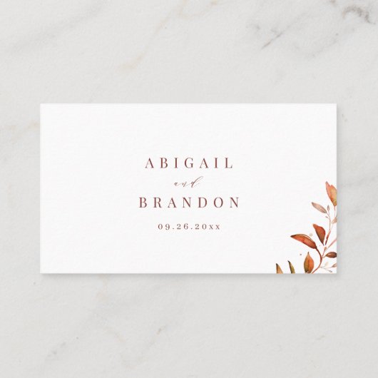 Carte De Placement Moderne Automne vert Mariage géométrique Rustique (Dos)