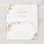 Carte De Placement Moderne Automne vert Mariage géométrique Rustique (Extérieur déplié)