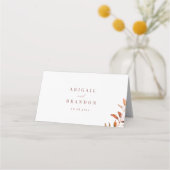 Carte De Placement Moderne Automne vert Mariage géométrique Rustique (Dos)