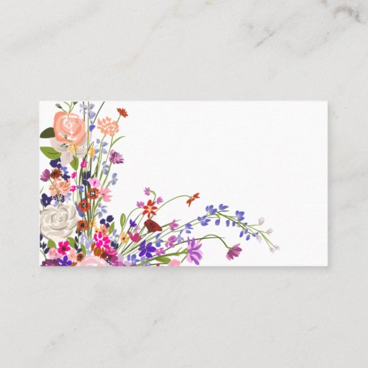 Carte De Placement Moderne chic fleurs sauvages script nuptiale douch (Dos)