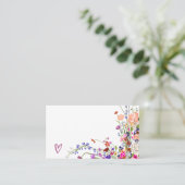 Carte De Placement Moderne chic fleurs sauvages script nuptiale douch (Debout devant)