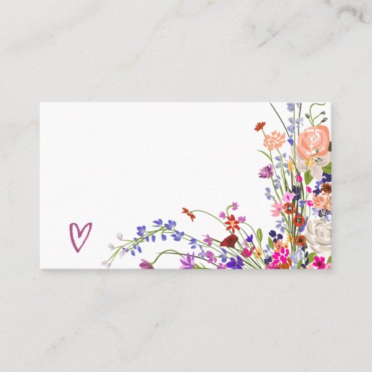 Carte De Placement Moderne chic fleurs sauvages script nuptiale douch (Devant)