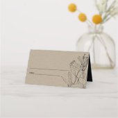 CARTE DE PLACEMENT MODERNE CHIC RUSTIQUE KRAFT BLACK LINE DRAWER FLOR (Devant)