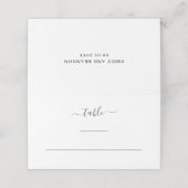 Carte De Placement Moderne Elegant noir et blanc Mariage simple (Extérieur déplié)