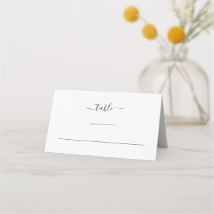 Carte De Placement Moderne Elegant noir et blanc Mariage simple