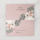 Carte De Placement Moderne Floral rose Tropical Feuilles & Orchidée (Extérieur déplié)