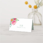 Carte De Placement Moderne Gras Floral Rose Orange Mariage (Dos)
