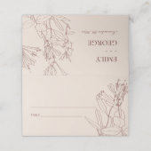 CARTE DE PLACEMENT MODERNE KRAFT BLUSH PASTEL LINE DESSINER FLORAL (Extérieur déplié)